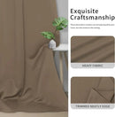 Easy-Going Blackout Curtains for Bedroom, Solid Thermal Insulated Grommet and Noise Reduction Window Drapes, Room Darkening Curtains for Living Room, 2 Panels (34x54 in, Camel) by CozyNest Decor