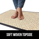 GORILLA GRIP 100% Waterproof All-Season WeatherMax Doormat 35x23, US Designed Natural Rubber, Stain and Fade Resistant, Low Profile Indoor Outdoor Door Mats, Easy Clean Patio Mat, Modern Latte by CozyNest Decor