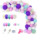 Amandir 134pcs Unicorn Balloons Arch Garland Kit, Unicorn Birthday Party Decorations for Girls Confetti Light Purple Aqua Blue Pink Balloons Set Wedding Baby Shower Party Supplies by CozyNest Decor