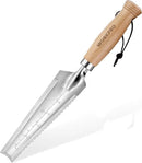 WORKPRO 12.5" Weeder Puller Tool with Wood Handle, 4-in-1 Polished Stainless Steel Garden Trowel, Hori Hori Garden Knife for Easy Weeder Removal, Planting, Weeding, Small Gardening Hand Tools by GreenHaven Gardens