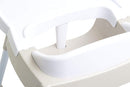 Foundations Secure Sitter 7" Feeding Chair, Stable “No Tip” Feet, 3-Point Adjustable Harness, Removable Tray, Easy to Clean, Smooth Plastic (White/Tan) by TinyTreasures Baby Boutique