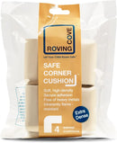 Roving Cove HeftyFit Corner Protector for Baby (4 Large Corners), Heavy-Duty Soft Rubber Foam Furniture Corner Bumper Guards, 3M Adhesive Pre-Taped, Oyster White (Off White) by TinyTreasures Baby Boutique