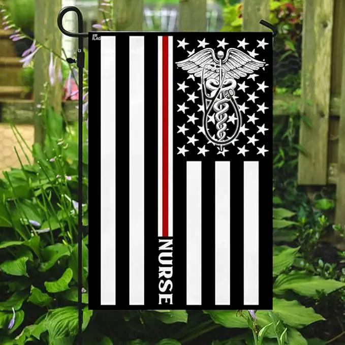 FLAGWIX American Flag, Nurse Flag Thin Red Line Nurse Flag - 4th of July, Independence Day Decorations for Home, Garden, House Flag 30x40 - USA Flags Premium Polyester, Decorative Indoor Outdoor Flag, photo 5 of 6