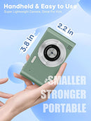 Digital Camera, 44MP Full HD 1080P Point and Shoot Camera with 64GB Card, Anti Shake 16X Zoom Compact Volg Cameras, Portable Small Camara Gift for Kids, Ages Teen Girl Boy - Green by TinyTreasures Baby Boutique