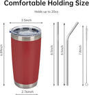 IEOVIEE 32 Pack 20oz Stainless Steel Bulk Tumblers with Lids and Straws Double Wall Insulated Travel Mug Durable Powder Coated Tumbler Bulk Cup for Cold and Hot Drinks(Red) by TinyTreasures Baby Boutique