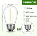 LED S14 Replacement Light Bulbs for Patio String Light, Shatterproof & Waterproof Hanging Light Bulbs for Outdoor String Lights, Dimmable, E26 Base, 24 Pack by GreenHaven Gardens