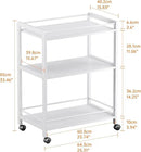 HITNET White Bar Cart, Home Bar Serving Cart, Kitchen Trolley on Wheels with Storage, 3 Tier Rolling Beverage Cart for Living Room Kitchen Home Office by CozyNest Decor
