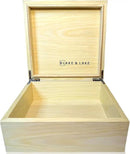 Blake & Lake Wooden Box with Hinged Lid - Solid Maple Wood Eco Box - Wood Storage Box with Lid - Wooden Keepsake Box - Decorative wooden boxes with lids (Maple) by CozyNest Decor