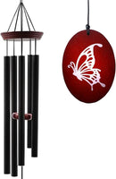 Wind Chimes for Outside, WindChimes Outdoor Tuned Soothing Melody, Windchime Gifts for Mom/Grandma,Wind Chimes Outdoor Decoration, Patio, Garden, Yard. (33" Red Butterfly) by CozyNest Decor