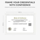 Homeforia 5.5x8.5 Business License Frame White, High End Oak 5.5 x 8.5 Wood Certificate Frames, 5.5by8.5 Document Frames for Wall or Tabletop, Wooden Picture Frames, Tempered Glass, Wall Kit, Set of 1 by CozyNest Decor