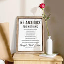 Christian Wooden Wall Signs, Farmhouse Home Decor, Christian Hanging Decor, Living Room Decors, Framed Wall Plaque Sign 15 * 11.5 inches, Be Anxious for Nothing Sign by CozyNest Decor