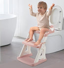 PandaEar Potty Training Seat with Step Stool Ladder, Toddler Toilet Seat for Kids Boys Girls, Comfortable Safe Potty Seat with Anti-Slip Pads Ladder & Bear Design -Pink by TinyTreasures Baby Boutique