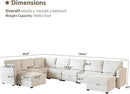 mestyl Modular Sectional Sofa Convertible Sofa Couch Set with Storage for Living Room, Modern 7 Seater Modular Sectional Couch with 2 Movable Ottoman (Beige) by CozyNest Decor