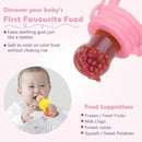 WAJIAYON Baby Fruit Feeder/Food Feeder Pacifier (3 Pack)- Infant Teething Feeders | Silicone Teether Feeder Babies | Baby Feeding Essentials | Food Pacifier for Babies - Pink by TinyTreasures Baby Boutique