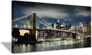 Brooklyn Bridge Canvas Wall Art: Skylines Reflections in New York Artwork for Office Living Rooms(40”x20”) by CozyNest Decor