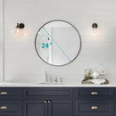 Fabuday Black Round Mirror for Wall 24 inch - Circle Mirror for Bathroom, Entryway, Living Room, Hallway, Vanity Decor, Big Matte Metal Frame Mirror by CozyNest Decor