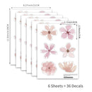 YouRfocus Daisy Wall Decals | 36 PCS Boho Flower Stickers for Girls' Rooms, Playrooms, and Nurseries | Dual Layer Print for High Coverage | Removable Peel and Stick Wall Decor (Pink-A) | 6 Sheets by TinyTreasures Baby Boutique