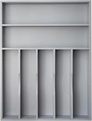 Silverware Organizer 13 Inch Gray Bamboo Kitchen Drawer Organizer 7 Slots Utensil Organizer Silverware Holder Cutlery Organizer Flatware Tray (Large) by CozyNest Decor