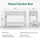 Elevated Horticulture Raised Garden Bed with Legs, Divisible Raised Resin Planter Box for Backyard, Patio, Balcony, with 4 Legs, 4 Swivel Lockable Wheels, and Storage Shelf,Ashen by GreenHaven Gardens