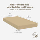 Sweety Fox 2-Pack Cotton Jersey Crib Sheets – Soft Fitted Sheets for Boys and Girls, Mini Crib Sheets, Toddler Bed Sheets (Pecan/Cream) by TinyTreasures Baby Boutique