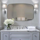 ANDY STAR Brushed Nickel Bathroom Mirror, 30x40” Oblong Mirror with Stainless Steel Metal Frame, Silver Oval Vanity Mirror for Over Sink, Modern Anti Rust Wall Mounted by CozyNest Decor