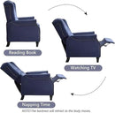 CANMOV Push Back Recliner Chair Set of 2, Modern Fabric Wingback Recliner Chair, Comfy Armchair Single Sofa Accent Chair with Padded Seat and Nailhead Trim, Tufted, Dark Blue by CozyNest Decor