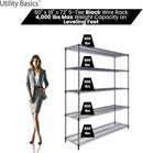 60"x18"x72" Black 5-Tier Premium Wire Shelving NSF 4000 LBS MAX Capacity Heavy Duty Steel Storage Rack for Warehouses, Garages, Hospitals, Commercial Spaces, & Schools w/Premium Wheels by CozyNest Decor