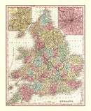 Vintage Map of England 1842