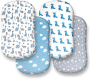 4 Pack Soft Baby Boy Sheets Dinosaur Star Cloud Soft Polyester Neutral Unisex Fitted Sheets Set for Baby Boys by TinyTreasures Baby Boutique