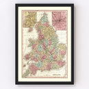 Vintage Map of England 1842