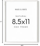 HAUS AND HUES White Oak Wood 8.5x11 Picture Frame - Modern Wood Wall Art Display - Lightweight 8.5x11 Certificate Frame - Ready-to-Hang Vertically & Horizontally for Art Prints, Photos, Posters by CozyNest Decor