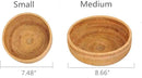 Set of 2 Round Rattan Bowl Baskets, 8 9 Inch Handmade Wicker Basket Tray with 3”Deep Wall, Decorative Woven Brown Bread Basket Fruit Bowl Table Key Holder, 2-Size by CozyNest Decor