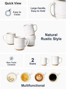 LE TAUCI Coffee Mugs 15 oz,Ceramic Mug Set, Coffee Cups for Latte, Hot Tea, Cappuccino, Mocha, Cocoa, Dishwasher Safe, Suit For Housewarming Wedding- 3.5 inch, Set of 4, Arctic White by CozyNest Decor