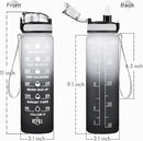 Enerbone Water Bottle, Leakproof BPA & Toxic Free, Motivational Water Bottle with Times to Drink and Straw, Fitness Sports Water Bottle with Strap for Office, Gym, Outdoor Sports by CozyNest Decor