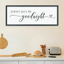 comurdyo Always Kiss Me Goodnight Sign for Bedroom Above bed Wall Decor 40''×15'' Large Wood Frame For Couples Over Bed Hanging Wall Art (Black) by CozyNest Decor
