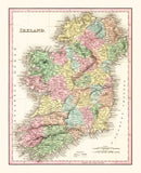Vintage Map of Ireland 1836