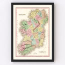 Vintage Map of Ireland 1836