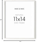 HAUS AND HUES White Oak Wood 11x14 Picture Frame - Modern Wood Wall Art Display - Lightweight White 11x14 Frame - Ready-to-Hang Vertically & Horizontally for Art Prints, Photos, Posters by CozyNest Decor