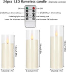 24-Pack Acrylic LED Flameless Pillar Candles with Remote & Timer, Battery Powered - Perfect for Indoor/Outdoor Decor,Wedding,BBQ and Gift - Easily Create a Magical Atmosphere. by CozyNest Decor
