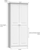 Pantry Cabinet Storage Cabinet with 2 Doors Solid Wood - Adjustable Shelves for Kitchen, Dining Room, or Utility Room Organization by CozyNest Decor