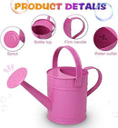 Finderomend 1.5 Liter Metal Watering Can,Iron Art for Kids Children Garden Watering Bucket Indoor Outdoor Home Office Gardening Plant Sprinkling Can (Pink) by GreenHaven Gardens