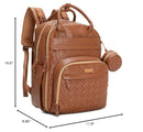 BabbleRoo Leather Diaper Bag Backpack - Baby Essentials Travel Baby Bag, Multi function, Waterproof, with Changing Pad, Stroller Straps & Pacifier Case – Unisex, Natural Brown by TinyTreasures Baby Boutique