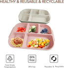 greenandlife 10.8 Inch 4PCS Divided Plates for Kids Adults, Portion Control Plates, Dishwasher & Microwave Safe Compartment Plate, Unbreakable Lightweight Reusable Wheat Straw Plates, INS by CozyNest Decor
