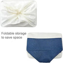 TheWarmHome Collapsible Storage Bin for Shelves - Large 3 Pack 16x12x8 inch Storage Basket for Organizing with Handles, Canves Storage Box for Organizer Toy Closet Cloth Gift (White & Jean Blue) by CozyNest Decor