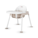 Foundations Secure Sitter 11" Feeding Chair, Stable “No Tip” Feet, 3-Point Adjustable Harness, Removable Tray, Easy to Clean, Smooth Plastic (White/Tan) by TinyTreasures Baby Boutique