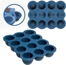 Baby Food Storage 12 x 1.5OZ Silicone Freezer Tray with Lid, Food Grade Silicone Containers for Purees & Vegetables Midnight Blue by TinyTreasures Baby Boutique