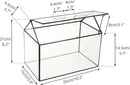 NCYP Glass Terrarium with Lid and Air Holes for Snails, Succulents Plants, Small Cactus - 10.2" x 5.9" x 8.2" House Shape Geometric Clear Box, Indoor Tabletop Decor Black (Terrarium Only) by CozyNest Decor