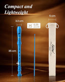 Eastar Soprano Recorder Instrument for Kids Beginners, German Fingering C Key with Cleaning Kit, Thumb Rest, Cotton Bag, Fingering Chart, ERS-21GB, Blue, School-Approved by TinyTreasures Baby Boutique