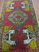 20" X 38" Antique Handmade Turkish Oushak Oshak Yastik Wool Rug Mat Turkey Nice