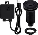 Garbage Disposal SinkTop Air Switch Kit with Long Button,Brass Made Cover,UL,Matte Black by CozyNest Decor